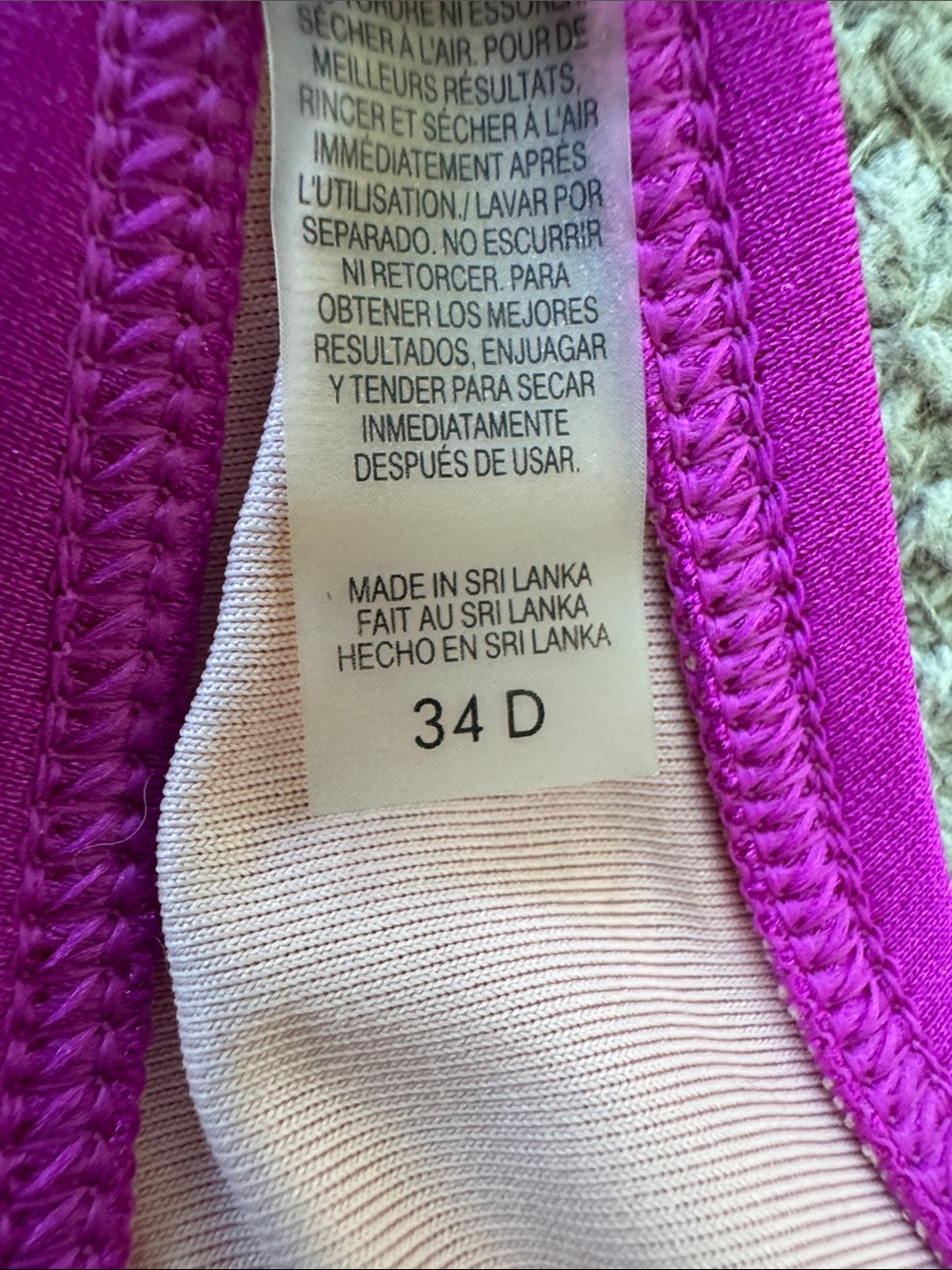 Victoria’s Secret Magenta Fuschia Pink Strapless Bandeau Bikini Top Sz 34D - Picture 7 of 9